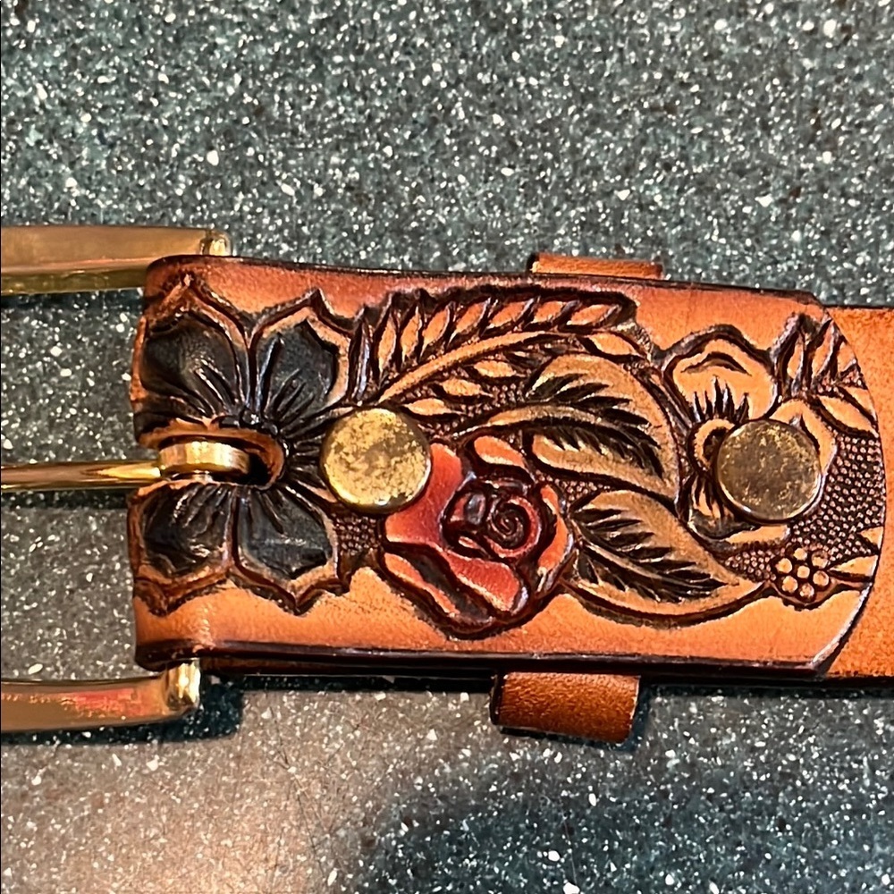vintage Hand tooled leather belt "Jo Ann" Made in USA - Picture 14 of 14